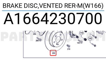 MERCEDES A1664230700 BRAKE DISC,VENTED RER-M(W166)
