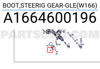 MERCEDES A1664600196 BOOT,STEERIG GEAR-GLE(W166)