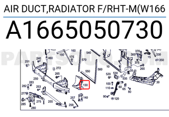 MERCEDES A1665050730 LUFTKANAL DES KÜHLERS VORNE RECHTS-M(W166