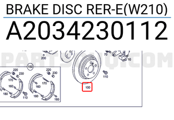MERCEDES A2034230112 BRAKE DISC RER-E(W210)