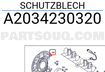 MERCEDES A2034230320 SCHUTZBLECH