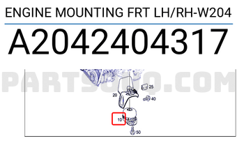 MERCEDES A2042404317 قاعدة محرك أمامية يسار/يمين-W204