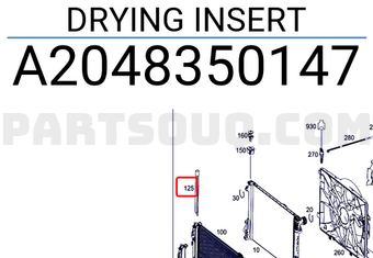 MERCEDES A2048350147 DRYING INSERT