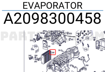 EVAPORATOR A2098300458 | MERCEDES Parts | PartSouq