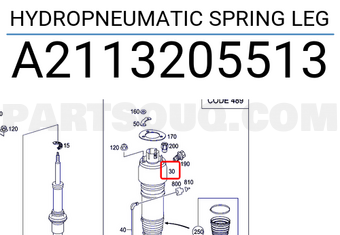 MERCEDES A2113205513 HYDROPNEUMATIC SPRING LEG