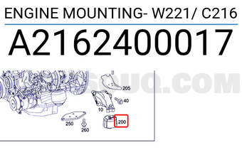 MERCEDES A2162400017 MOTORHALTER-W221/C216