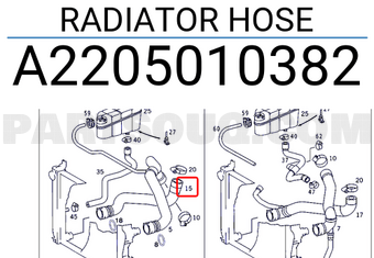 MERCEDES A2205010382 DURITE DE RADIATEUR