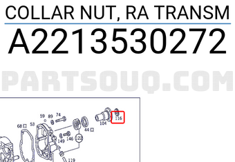 MERCEDES A2213530272 COLLAR NUT, RA TRANSM