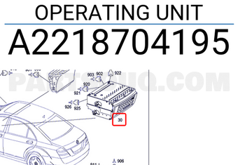 MERCEDES A2218704195 OPERATING UNIT