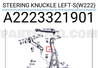 MERCEDES A2223321901 STEERING KNUCKLE LEFT-S(W222)