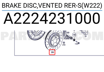 MERCEDES A2224231000 BRAKE DISC,VENTED RER-S(W222)