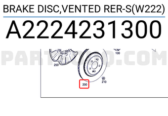MERCEDES A2224231300 BRAKE DISC,VENTED RER-S(W222)