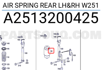 MERCEDES A2513200425 AIR SPRING REAR LH&RH W251