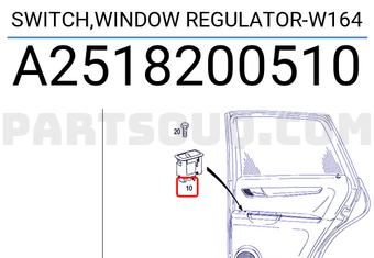 MERCEDES A2518200510 SWITCH,WINDOW REGULATOR-W164