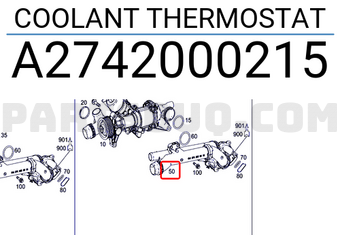 MERCEDES A2742000215 COOLANT THERMOSTAT