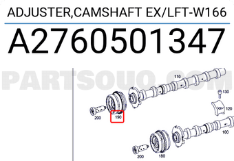 MERCEDES A2760501347 ADJUSTER,CAMSHAFT EX/LFT-W166