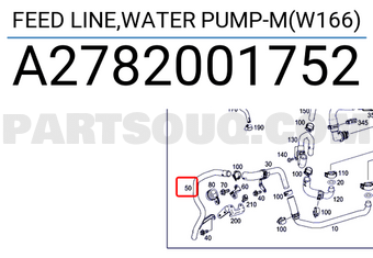 MERCEDES A2782001752 FEED LINE,WATER PUMP-M(W166)