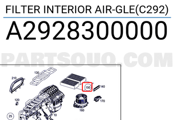 MERCEDES A2928300000 FILTER INTERIOR AIR-GLE(C292)