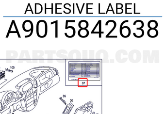 MERCEDES A9015842638 ADHESIVE LABEL