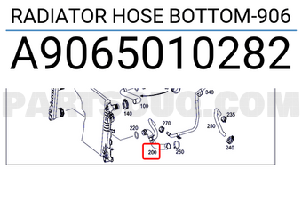 MERCEDES A9065010282 DURITE INFÉRIEURE DE RADIATEUR-906