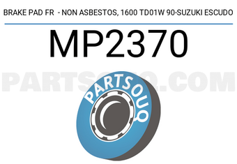 MINTYE MP2370 BRAKE PAD FR - NON ASBESTOS, 1600 TD01W 90-SUZUKI ESCUDO