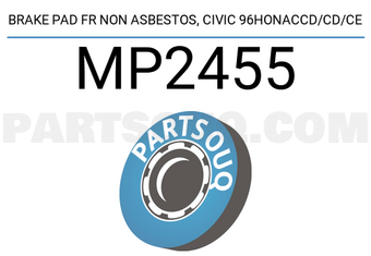 MINTYE MP2455 BRAKE PAD FR NON ASBESTOS, CIVIC 96HONACCD/CD/CE
