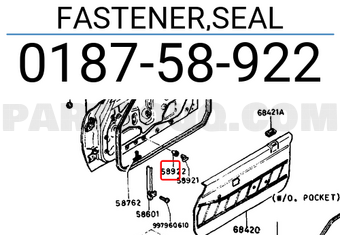 Mazda 018758922 FASTENER,SEAL
