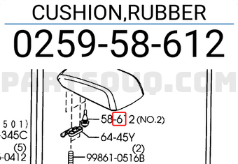 Mazda 025958612 CUSHION,RUBBER