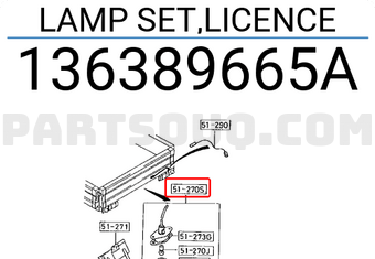 Mazda 136389665A LAMP SET,LICENCE