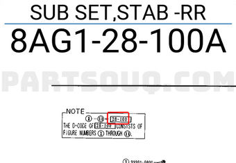 Mazda 8AG128100A SUB SET,STAB -RR