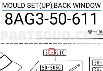 Mazda 8AG350611 MOULD SET(UP),BACK WINDOW