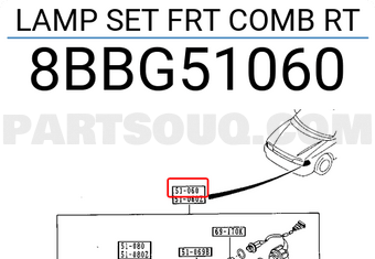 Mazda 8BBG51060 LAMP SET FRT COMB RT