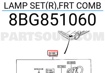Mazda 8BG851060 LAMP SET(R),FRT COMB
