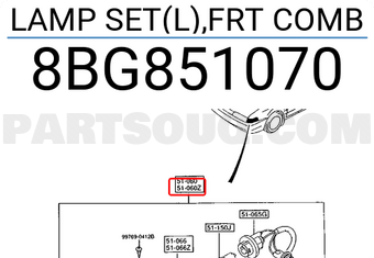 Mazda 8BG851070 LAMP SET(L),FRT COMB