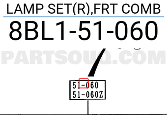 Mazda 8BL151060 LAMP SET(R),FRT COMB