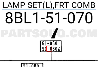 Mazda 8BL151070 LAMP SET(L),FRT COMB