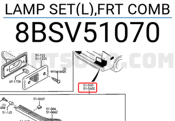 Mazda 8BSV51070 LAMP SET(L),FRT COMB