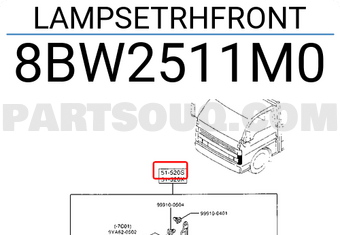 Mazda 8BW2511M0 LAMPSETRHFRONT