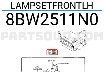 Mazda 8BW2511N0 LAMPSETFRONTLH