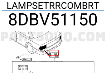 Mazda 8DBV51150 LAMPSETRRCOMBRT