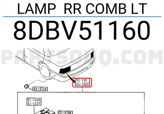 Mazda 8DBV51160 LAMP RR COMB LT