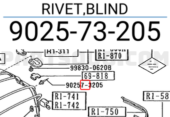 Mazda 902573205 RIVET,BLIND