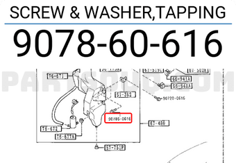Mazda 907860616 SCREW & WASHER,TAPPING