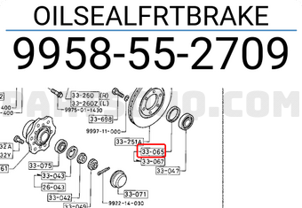 Mazda 9958552709 OILSEALFRTBRAKE