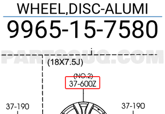 Mazda 9965157580 WHEEL,DISC-ALUMI