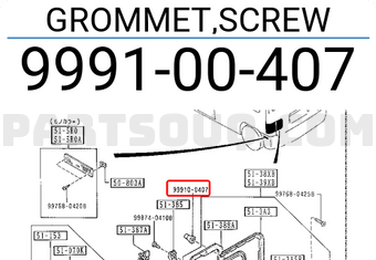 Mazda 999100407 GROMMET,SCREW