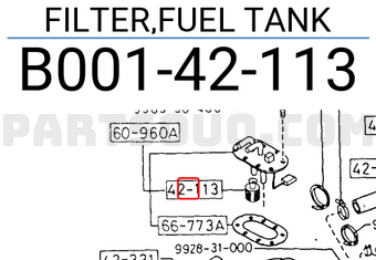 Mazda B00142113 FILTER,FUEL TANK