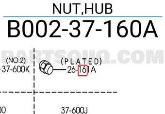Mazda B00237160A NUT,HUB