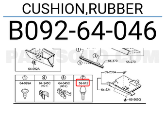Mazda B09264046 CUSHION,RUBBER