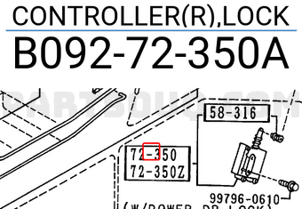 Mazda B09272350A CONTROLLER(R),LOCK